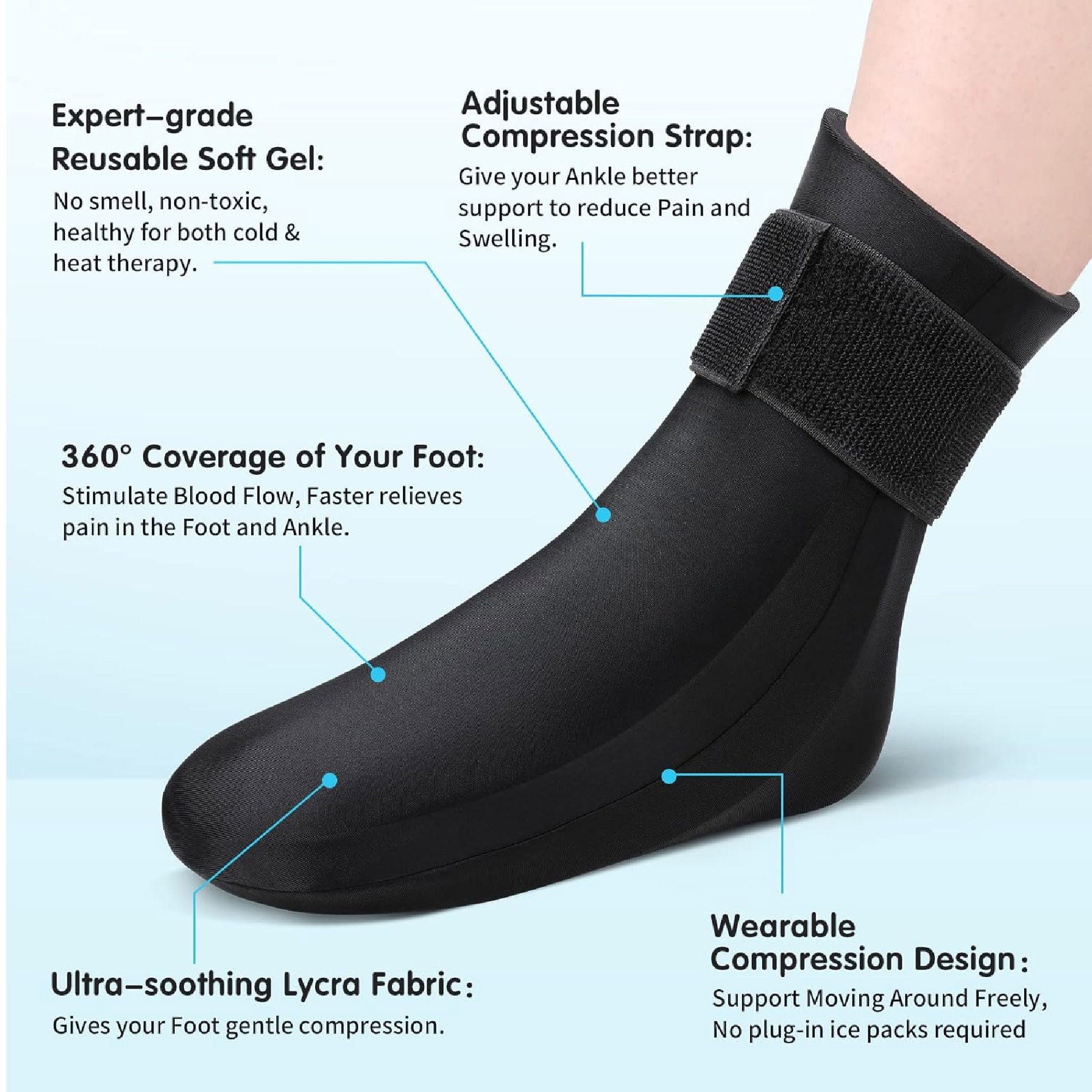 Miniatura 3 de Media De Gel Termica Terapia Frio Calor